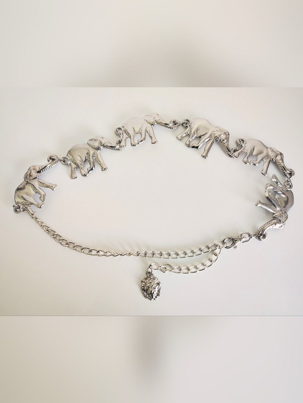 Anne Klein Silver Elephant Link Chain Belt